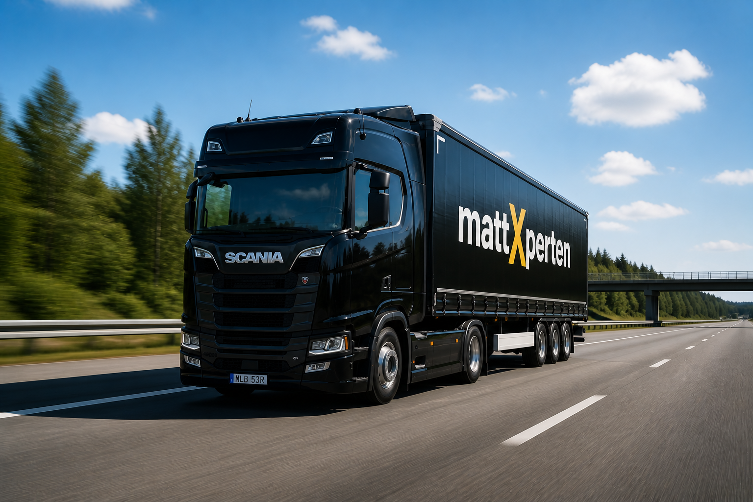 Scania lastbil med MattXperten leverans